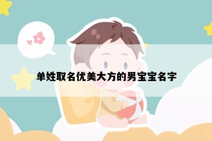 单姓取名优美大方的男宝宝名字