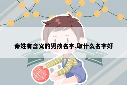 秦姓有含义的男孩名字,取什么名字好