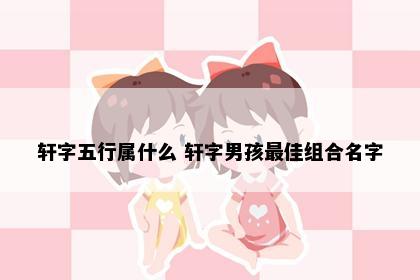 轩字五行属什么 轩字男孩最佳组合名字